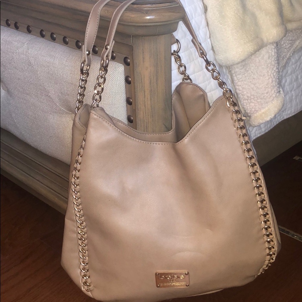Tan Bebe Shoulder Chain Purse